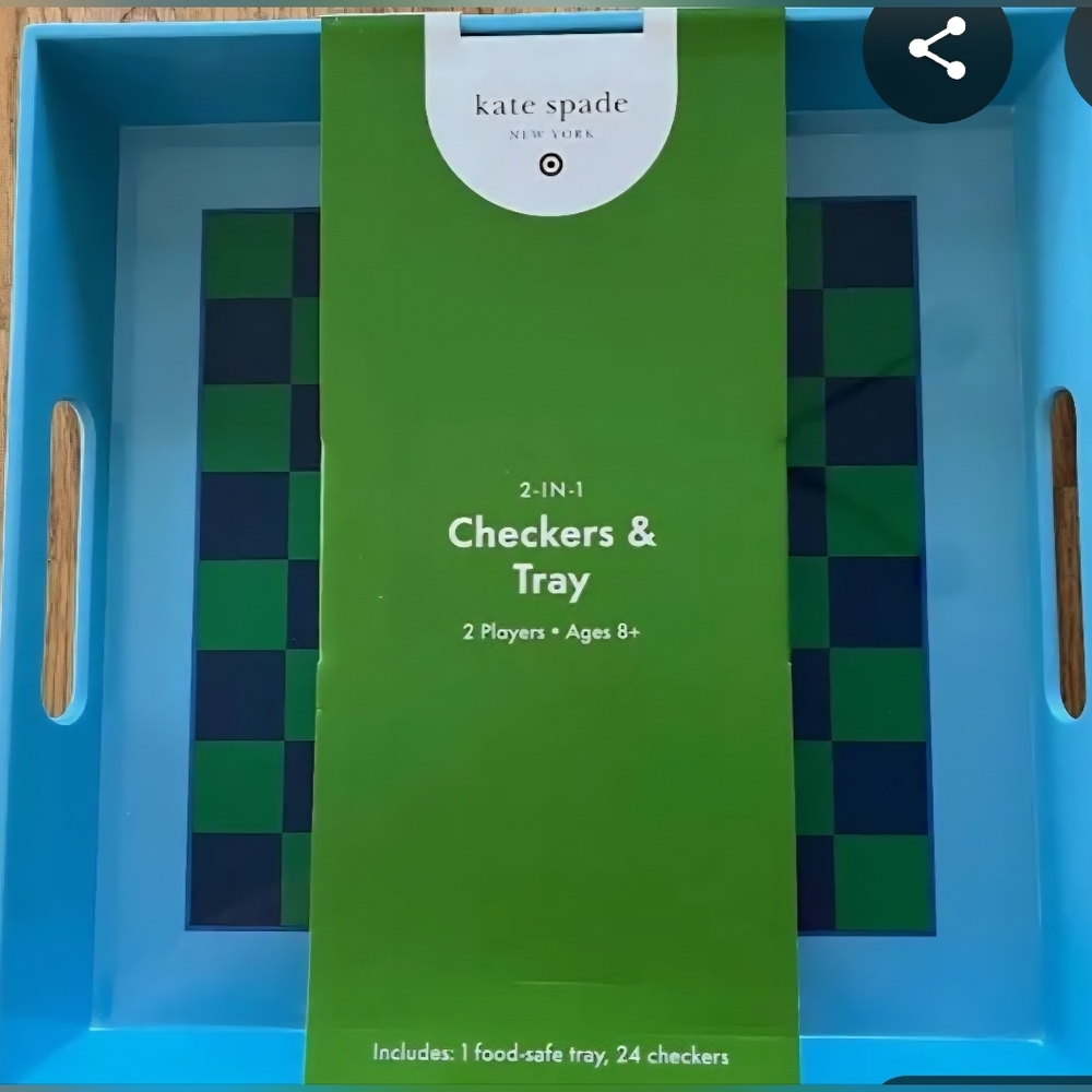 Kate Spade New York x Target Melamine 2-in-1 Checkers and Serve Tray NWT